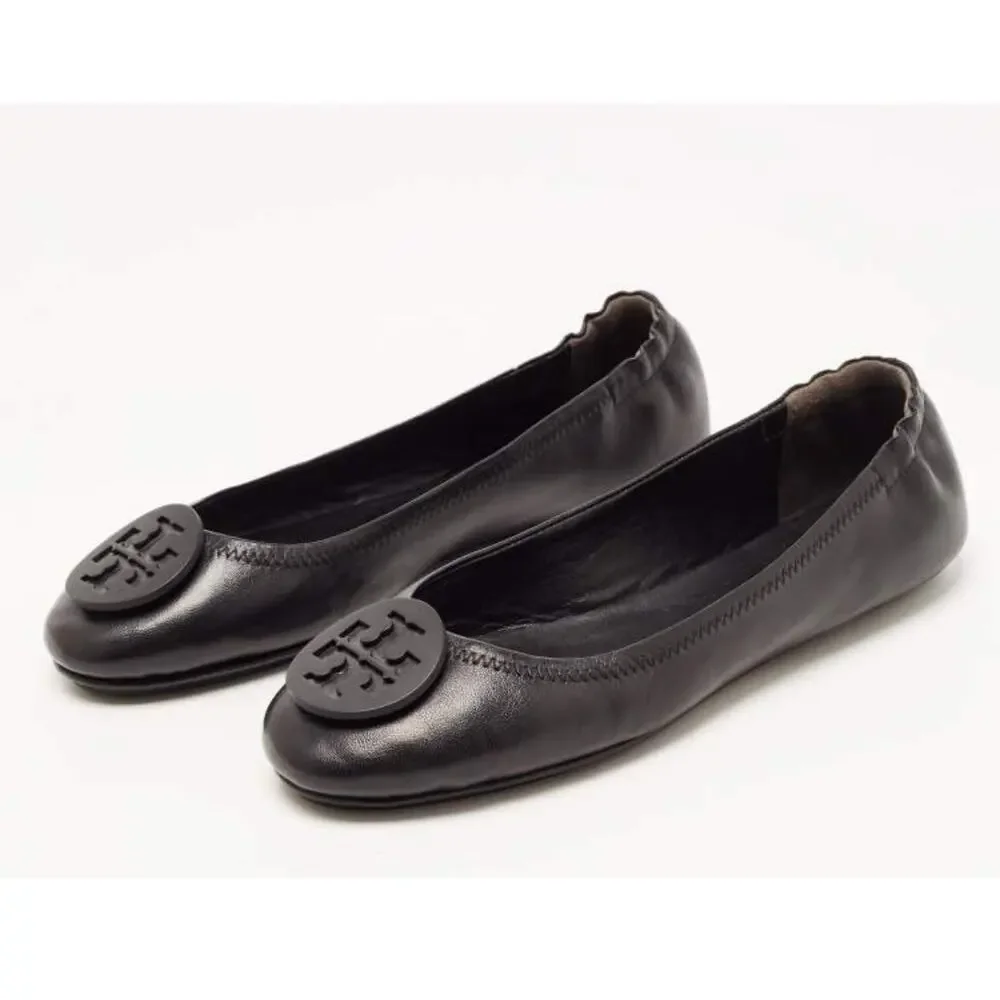 Tory Burch Women's Travel Ballet Flats Shoes Logo Decoration Black Size‎ 7.5